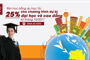 SĂN HỌC BỔNG DU HỌC ÚC 25% CHO CHƯƠNG TRÌNH DỰ BỊ ĐẠI HỌC VÀ CAO ĐẲNG KỲ THÁNG 10/2017